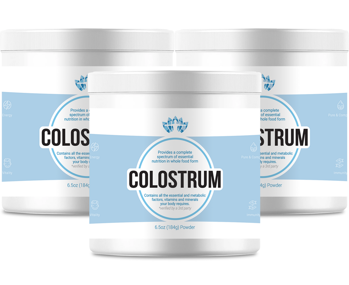 3 bottles of colostrum. Colostrum benefits have been proven to boost your immunity and provide optimum health. Colostrum is delicious and can be used in your favourite smoothie recipe.