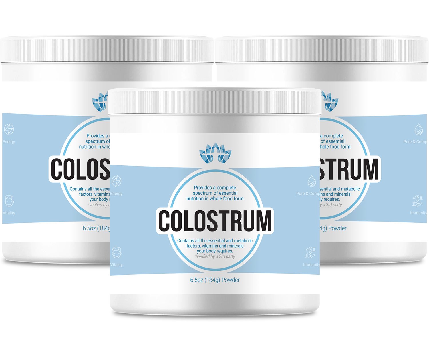 3 bottles of colostrum. Colostrum benefits have been proven to boost your immunity and provide optimum health. Colostrum is delicious and can be used in your favourite smoothie recipe.
